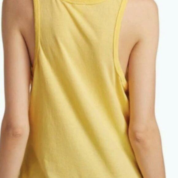 Redone Relaxed Cotton Beach Tank Yellow M - Picture 5 of 7